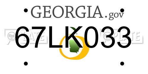 67LK033 Georgia License Plate