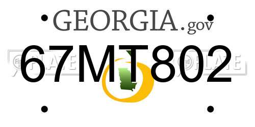 67MT802 Georgia License Plate