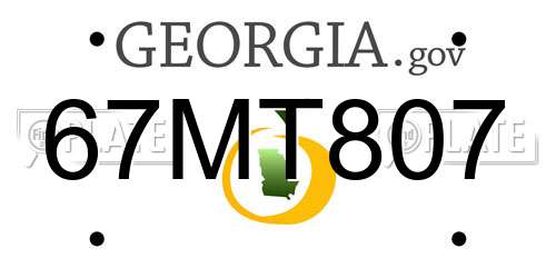 67MT807 Georgia License Plate
