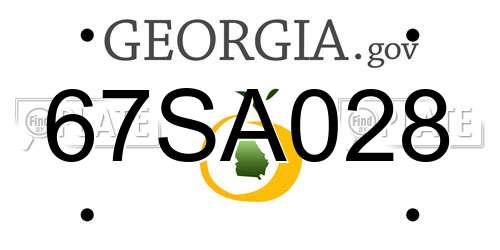 67SA028 Georgia License Plate