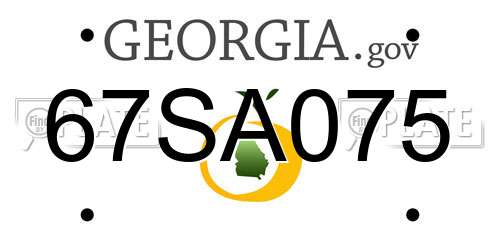67SA075 Georgia License Plate