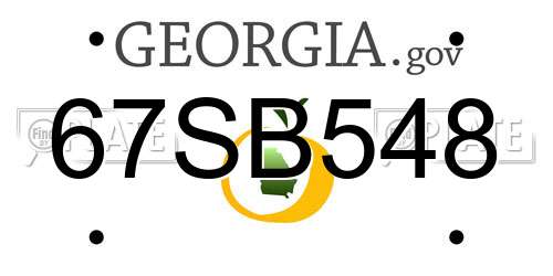 67SB548 Georgia License Plate