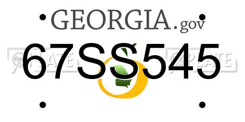 67SS545 Georgia License Plate