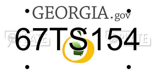 67TS154 Georgia License Plate