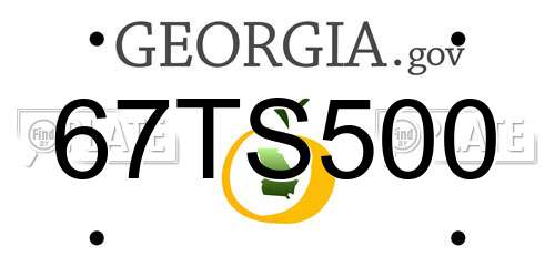 67TS500 Georgia License Plate