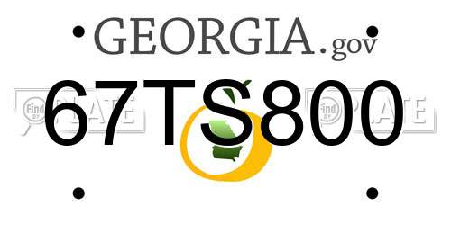 67TS800 Georgia License Plate