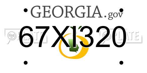 67XI320 Georgia License Plate