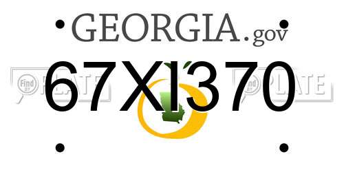 67XI370 Georgia License Plate