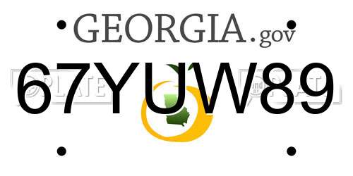 67YUW89 Georgia License Plate