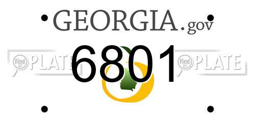 6801 Georgia License Plate
