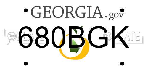 680BGK Georgia License Plate