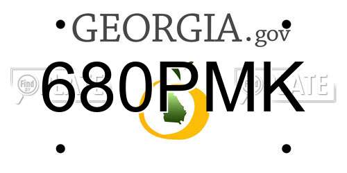 680PMK Georgia License Plate
