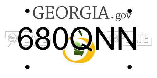 680QNN Georgia License Plate