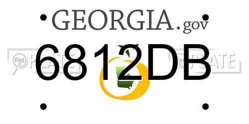 6812DB Georgia License Plate