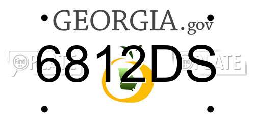 6812DS Georgia License Plate