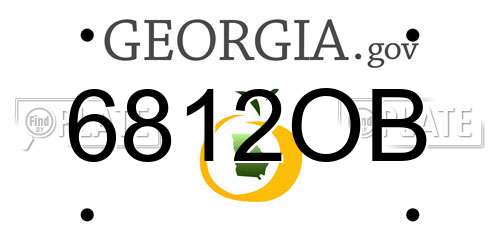 6812OB Georgia License Plate