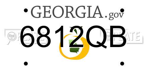 6812QB Georgia License Plate