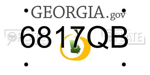 6817QB Georgia License Plate