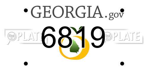 6819 Georgia License Plate
