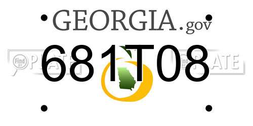 681T08 Georgia License Plate