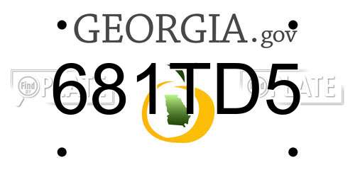 681TD5 Georgia License Plate