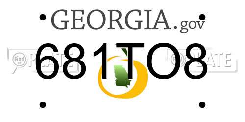 681TO8 Georgia License Plate