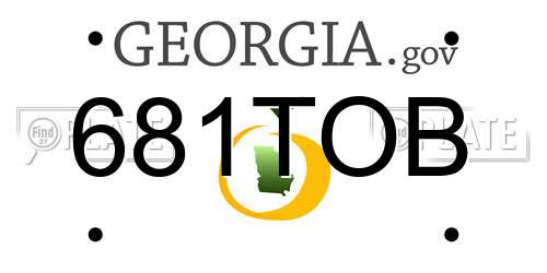 681TOB Georgia License Plate