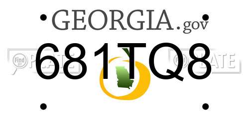 681TQ8 Georgia License Plate