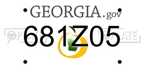 681Z05 Georgia License Plate