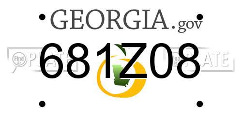 681Z08 Georgia License Plate