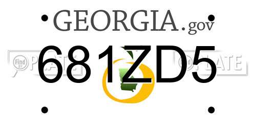 681ZD5 Georgia License Plate