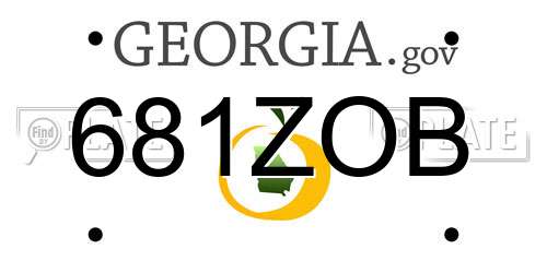 681ZOB Georgia License Plate