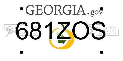 681ZOS Georgia License Plate
