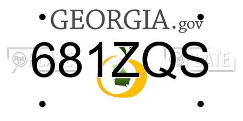 681ZQS Georgia License Plate