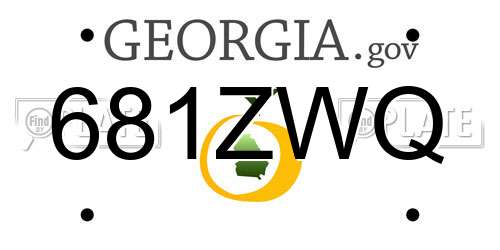 681ZWQ Georgia License Plate