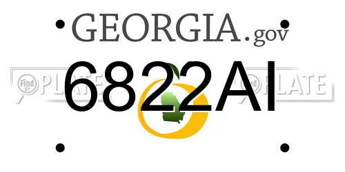 6822AI Georgia License Plate