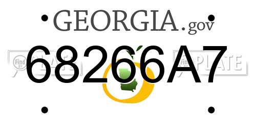 68266A7 Georgia License Plate
