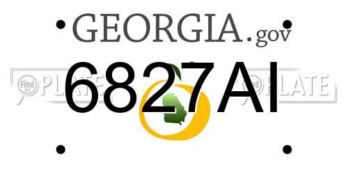 6827AI Georgia License Plate