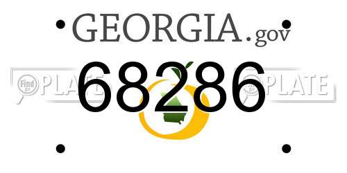 68286 Georgia License Plate