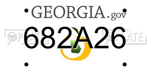 682A26 Georgia License Plate