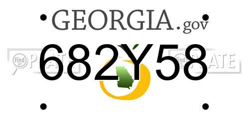 682Y58 Georgia License Plate