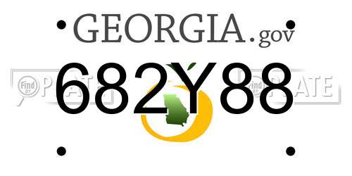 682Y88 Georgia License Plate