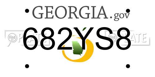 682YS8 Georgia License Plate