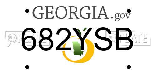 682YSB Georgia License Plate