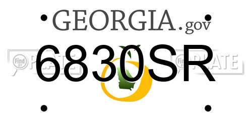 6830SR Georgia License Plate