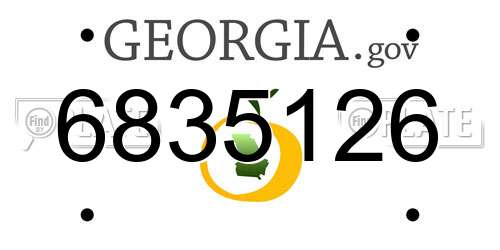 6835126 Georgia License Plate