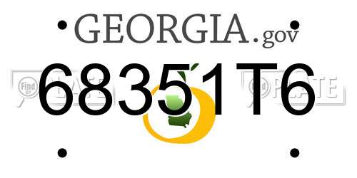 68351T6 Georgia License Plate