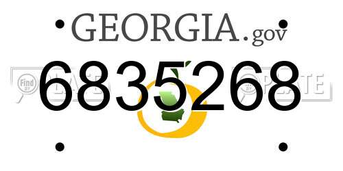 6835268 Georgia License Plate