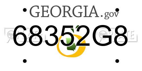 68352G8 Georgia License Plate