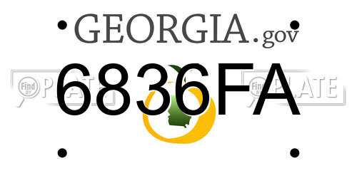 6836FA Georgia License Plate